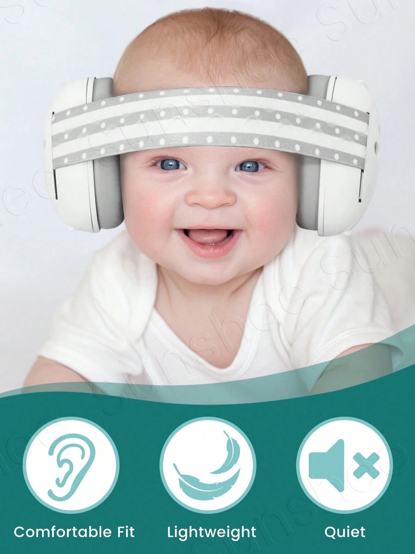 Ear Muffs For Infants With Elastic Headband - Baby Ear Noise Reduction Earmuffs - Baby Headphones