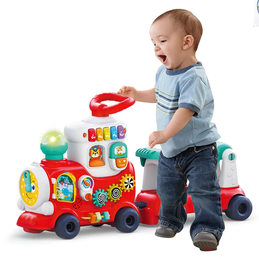Hola 4-in-1 Push Walker & Ride-On Learning Train