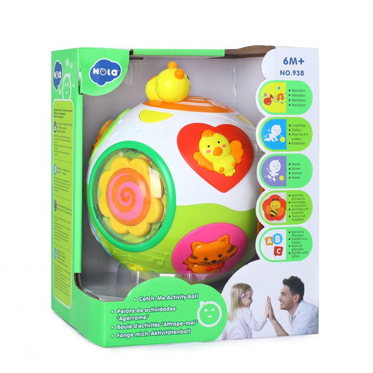 TUYU Hola Toys Electronic Catch-Me Activity Ball Kids Puzzle Musical Instruments Early Teach Shape/Number/Animal Children Learning Toys