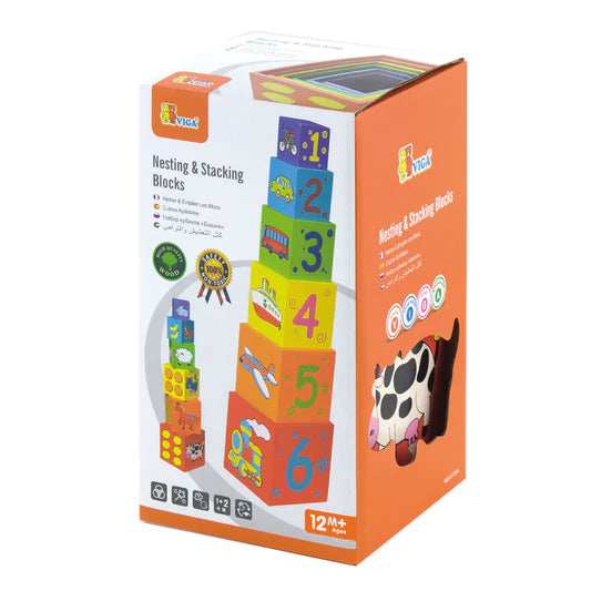 VIGA Toys | Nesting & Stacking Blocks | Colourful