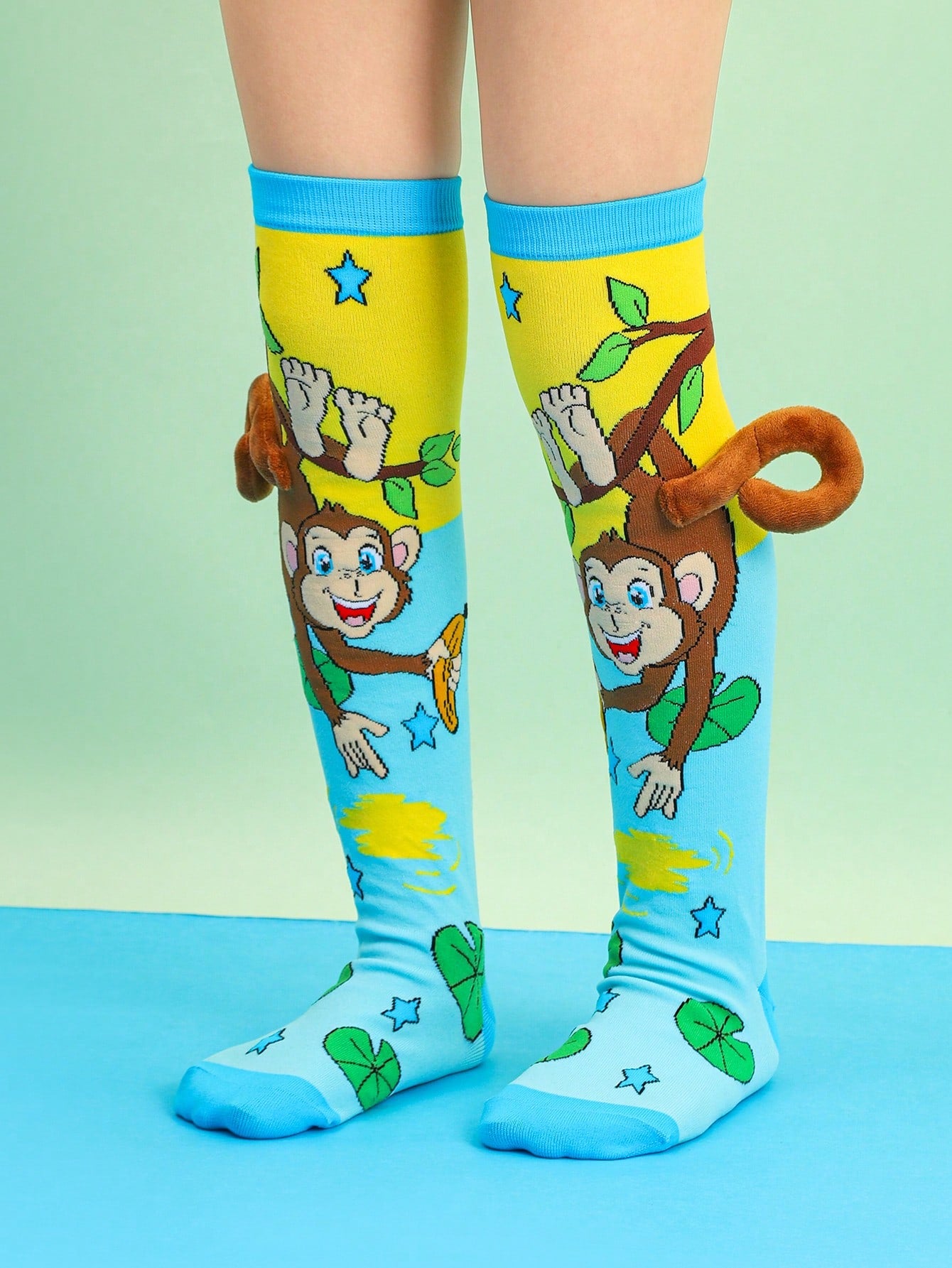 A pair of 3D monkey socks