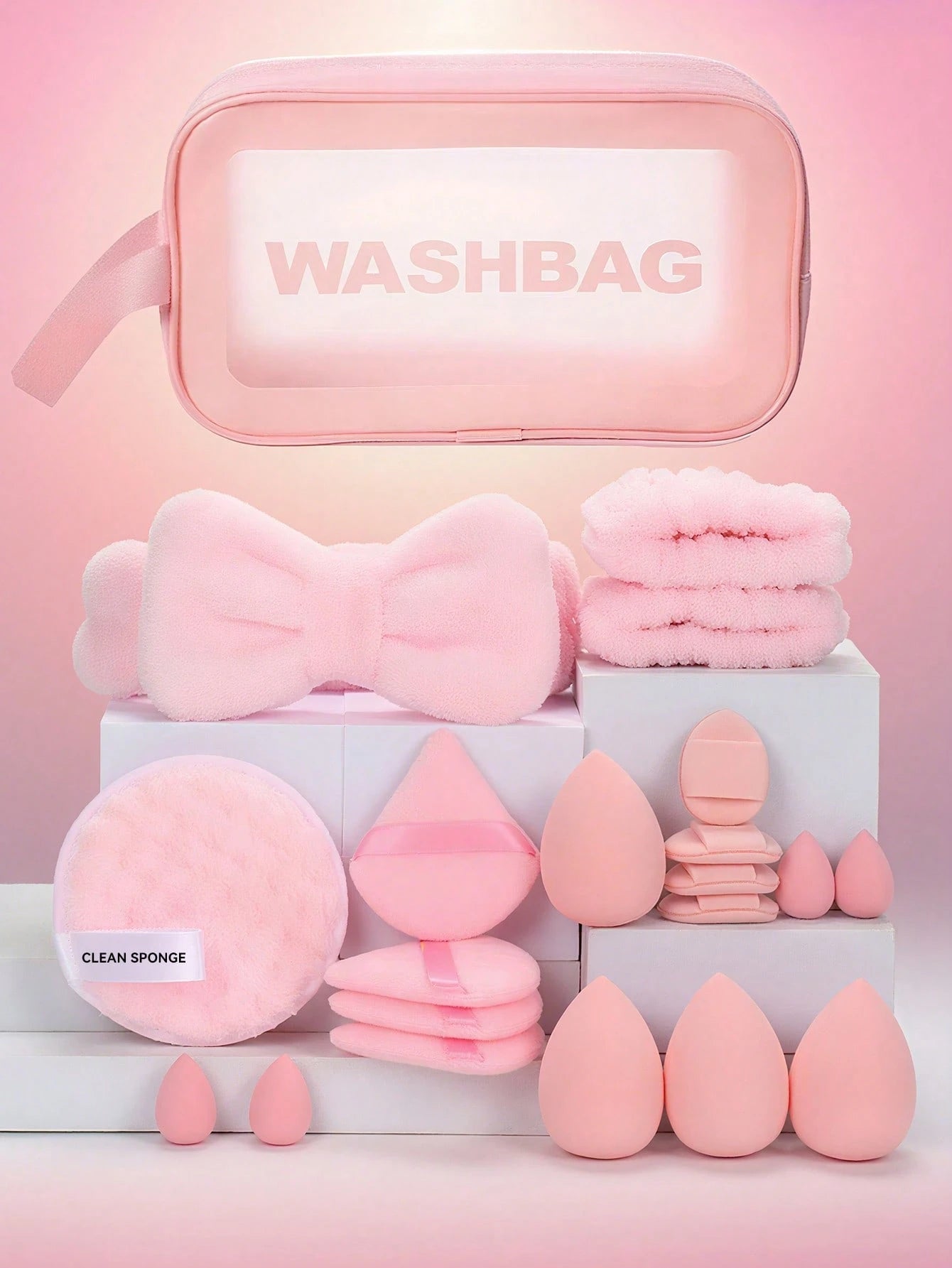 21pcs facial care set - includes toiletry bag