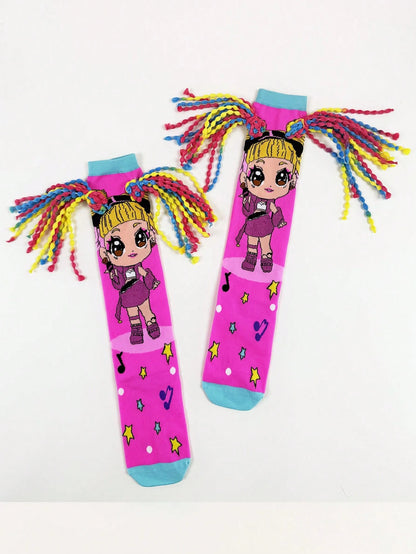 3D braids socks - 1 pair