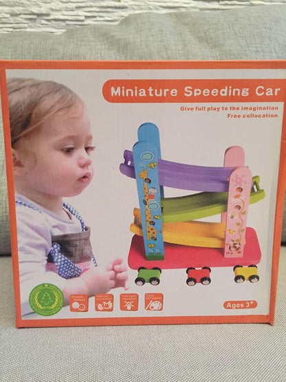 Wooden racing car toy