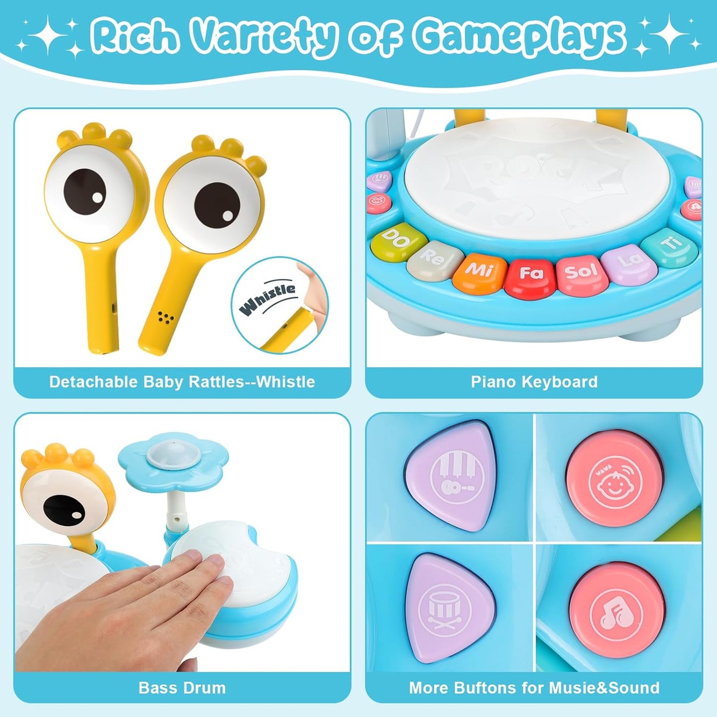 Drum Music Playset with Microphone