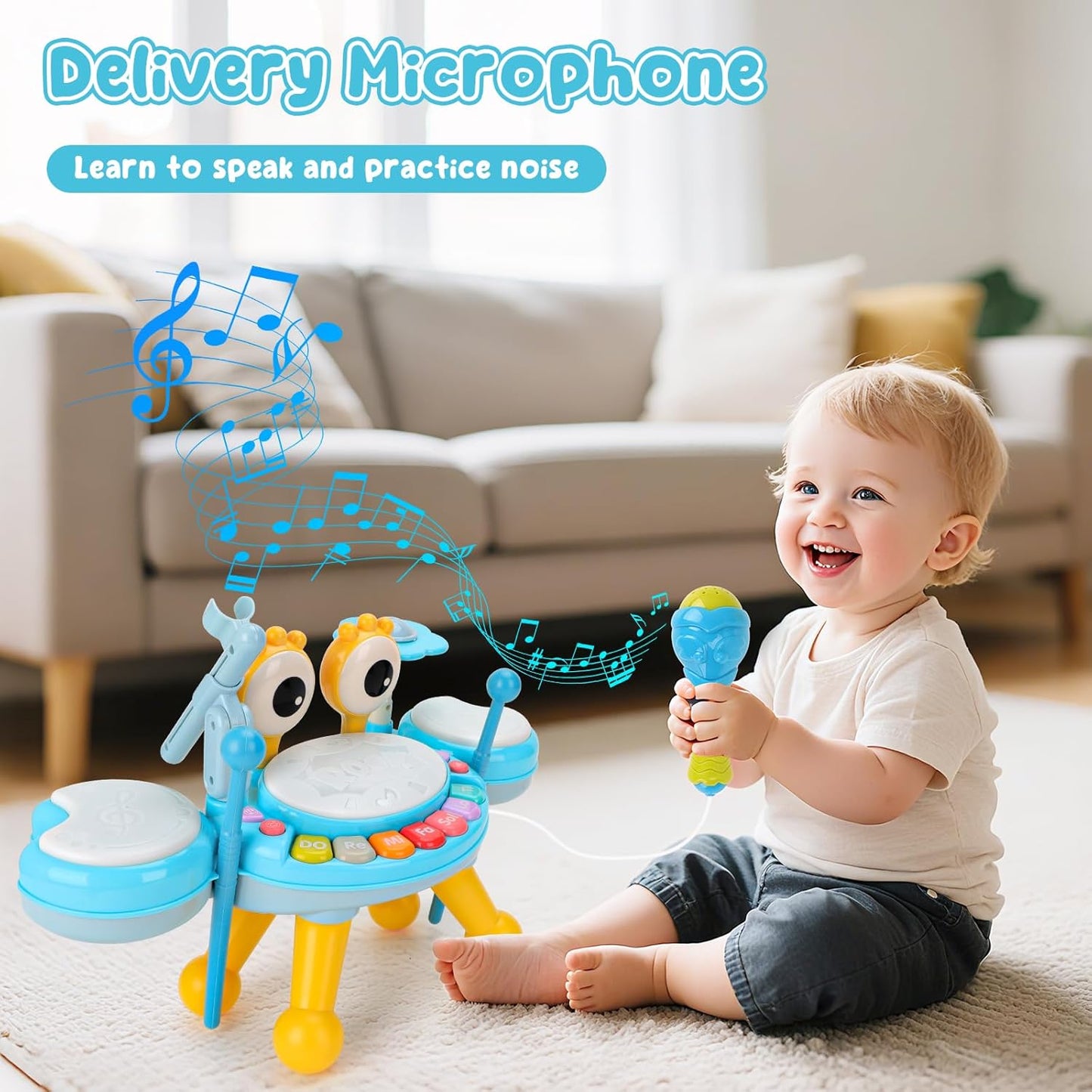 Drum Music Playset with Microphone