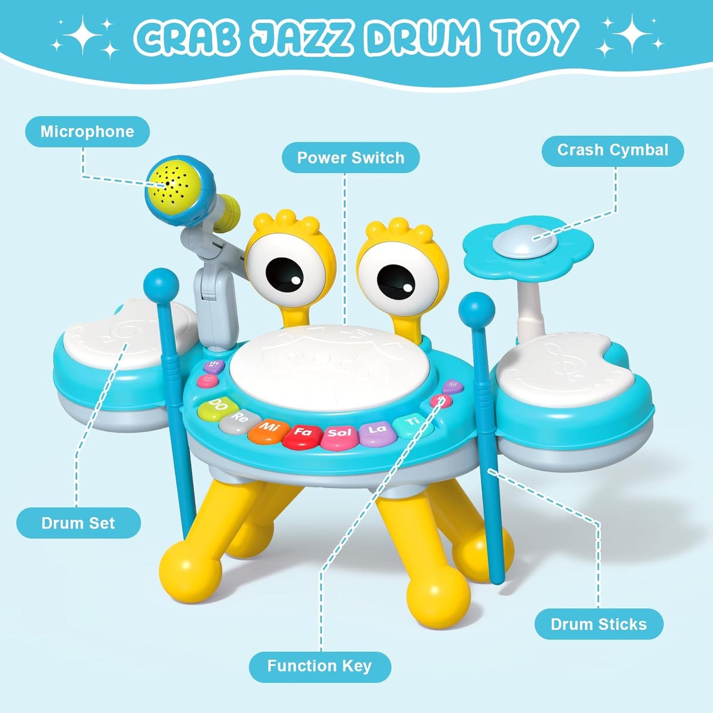 Drum Music Playset with Microphone