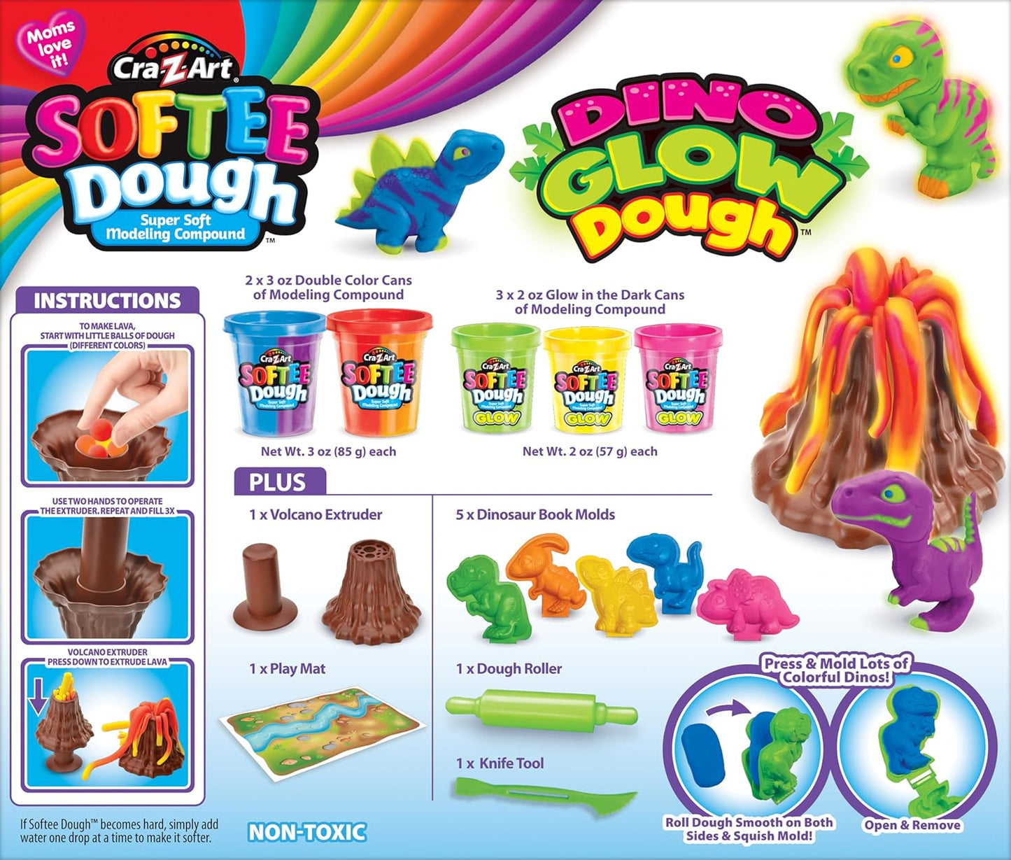 Softee Dough Dino Glow Dough