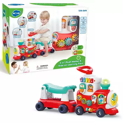 Hola 4-in-1 Push Walker & Ride-On Learning Train